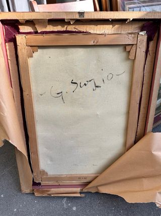 Antico dipinto Barche e mare 50x70