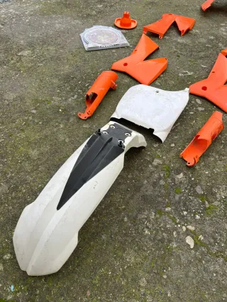 Plásticos KTM 125 250 SX Naranja y Blanco