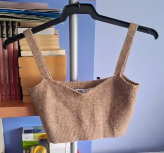 Conjunto cárdigan y top ZARA marrón