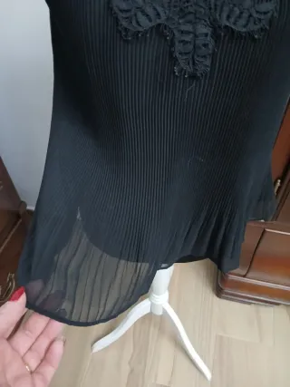 Blusa fiesta encaje negro mujer