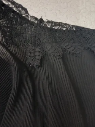 Blusa fiesta encaje negro mujer