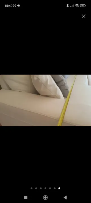 Sofá chaiselong polipiel color crema