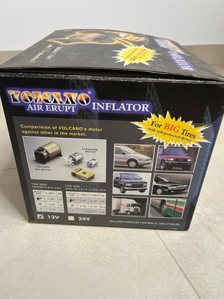 Inflador de neumáticos portátil con manómetro