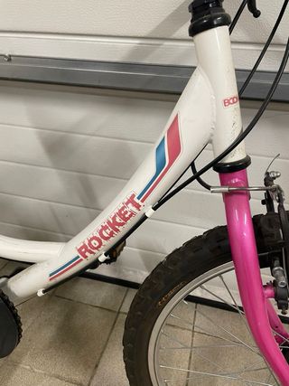 Bicicleta infantil montaña ROCKET blanca y rosa