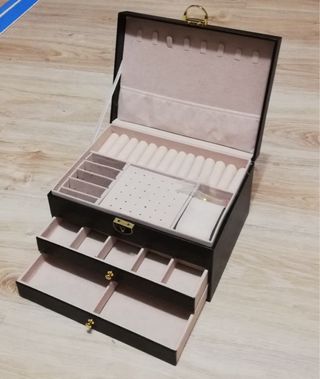 Joyero Organizador Negro y Dorado