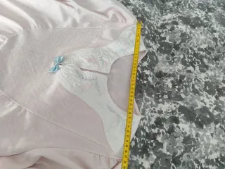 Camisón manga larga con canesú blanco