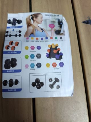 SONGMICS Juego de 2 mancuernas hexagonales con revestimiento de neopreno para entrenamiento de fuerza, entrenamiento, fitness, entrenamiento en casa
