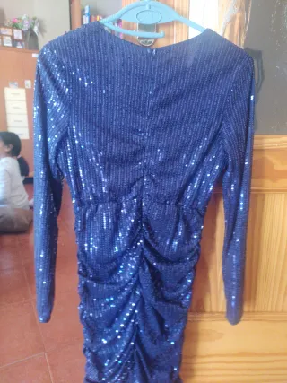 Vestido Shein azul lentejuelas talla única