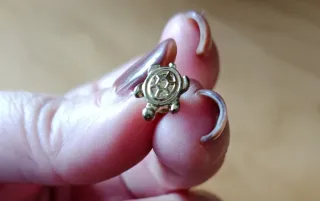 Dúo de pendientes florales plata y tortuga oro