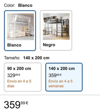 Cama alta Moimhear con escalera y almacenaje