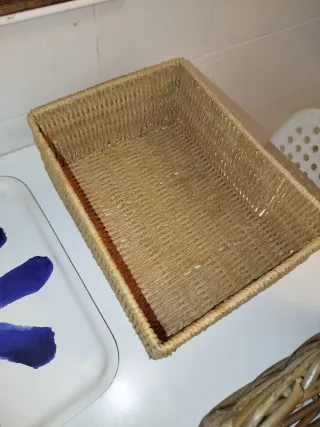 2 Cestas y 2 Bandejas Decorativas