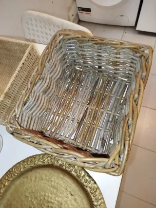 2 Cestas y 2 Bandejas Decorativas