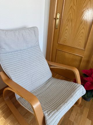 Mecedora Ikea Madera y Tela Beige