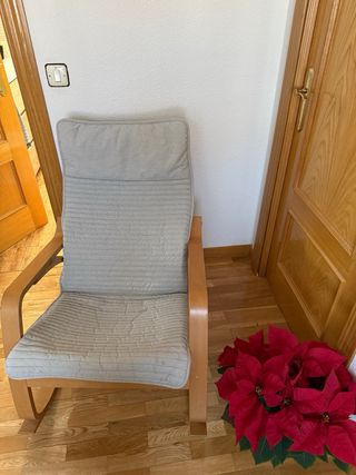 Mecedora Ikea Madera y Tela Beige