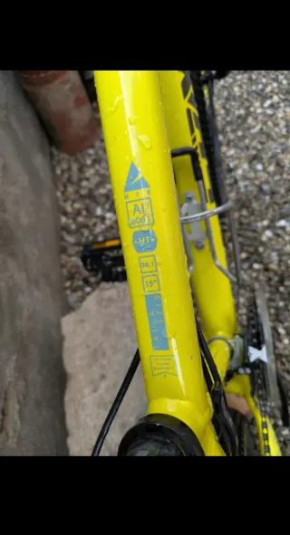 Bicicleta de montaña Color amarilla brillante.