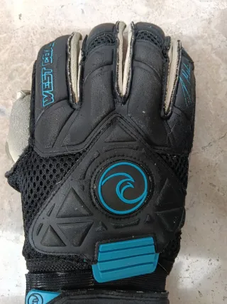 Guantes de portero negros y turquesa