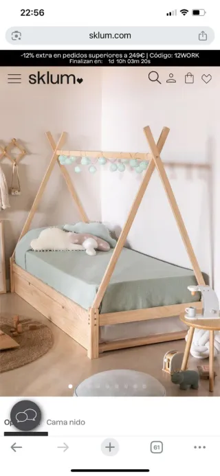 CAMA NIDO TIPY SKLUM + 2 COLCHONES IKEA - ¡CHOLLO!