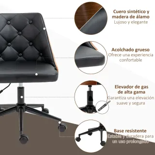 Silla de Oficina Ajustable Negra
