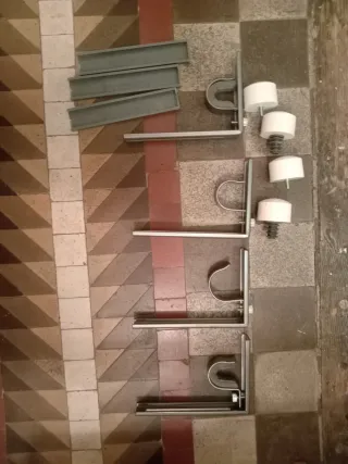 Barra Cortina Extensible IKEA RÄCKA Negra+soportes