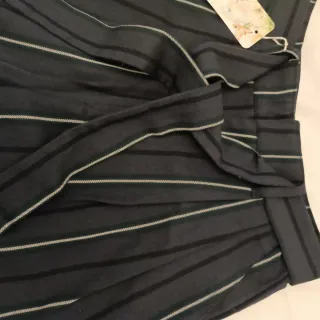 Pantalón pirata ancho rayas señora