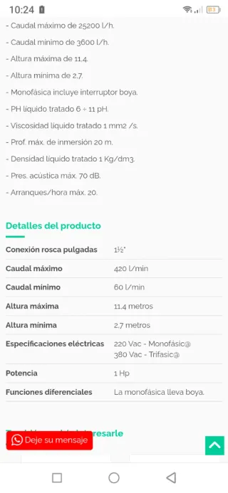 Bomba de agua Zenit DGblue