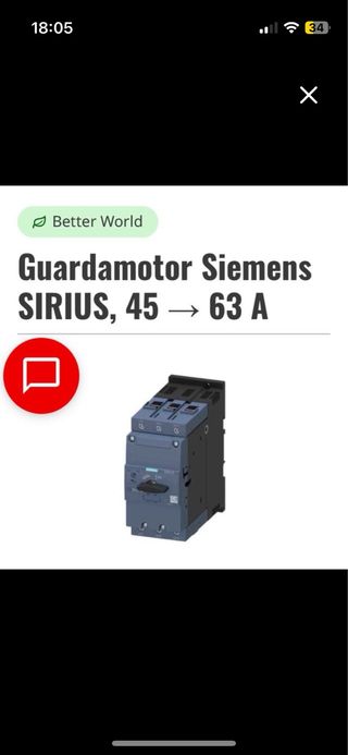 Guardamotor Siemens SIRIUS 45-63A