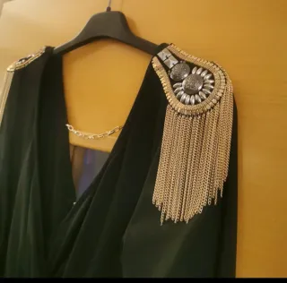 Vestido Camaleonica Militar Negro Dorado