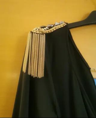 Vestido Camaleonica Militar Negro Dorado