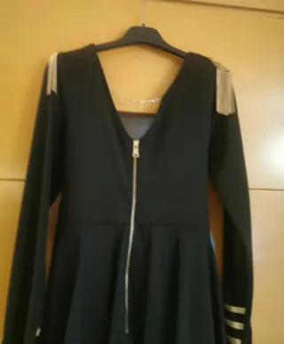 Vestido Camaleonica Militar Negro Dorado