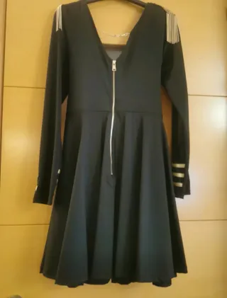 Vestido Camaleonica Militar Negro Dorado