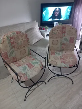 Conjunto sillones forja hierro estilo modernista