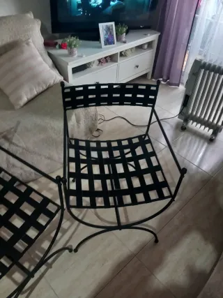 Conjunto sillones forja hierro estilo modernista