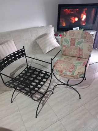 Conjunto sillones forja hierro estilo modernista