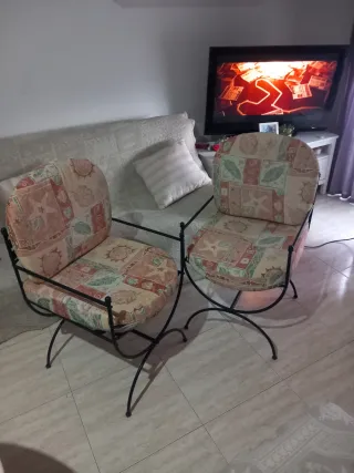 Conjunto sillones forja hierro estilo modernista