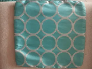 Funda Cojín Turquesa y Gris 45x45