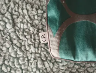 Funda Cojín Turquesa y Gris 45x45