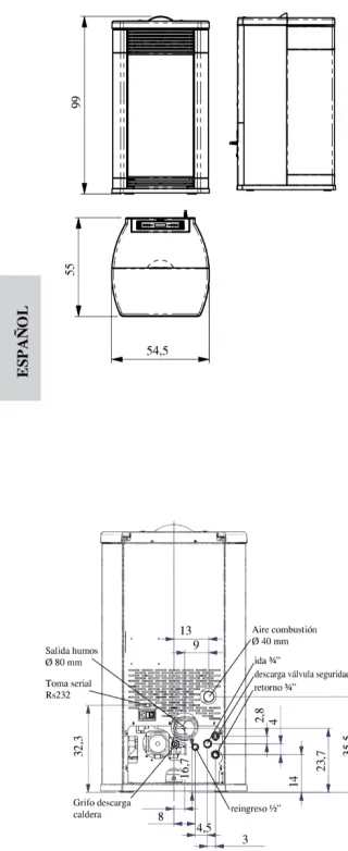Caldera Hidro estufa Pellet Edilkamin Idroflexa