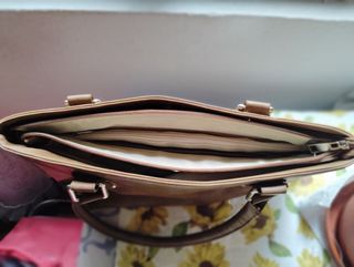 Bolso de mano mujer beige