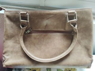 Bolso de mano mujer beige