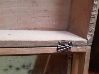 Antigua caja de madera con espejo Alfonso XIII