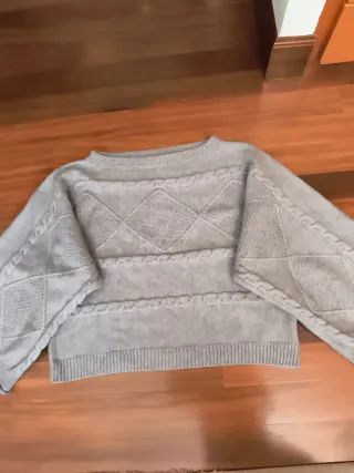 Jersey gris perla trenzado