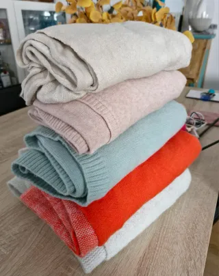 Lote 5 chaquetas largas punto Talla L