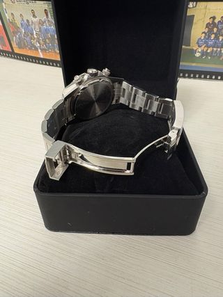 Seiko Mod "Daytona" plateado y azul marino