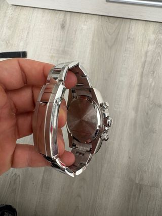 Seiko Mod "Daytona" plateado y azul marino