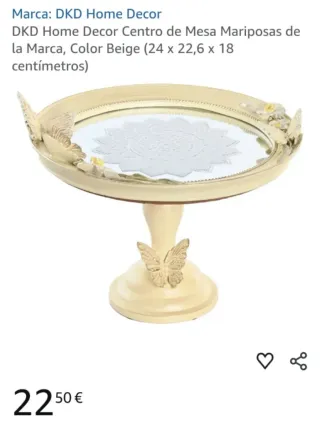 Bandeja espejo decorativa mariposas