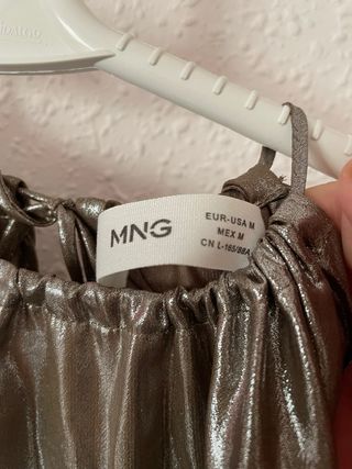 Top Mango plateado halter XS