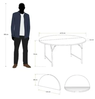 Mesa picnic plegable resina 122x74cm KJM120R