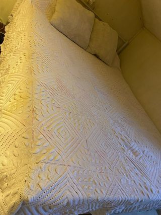 Colcha Ganchillo/Crochet Hecha a Mano Vintage