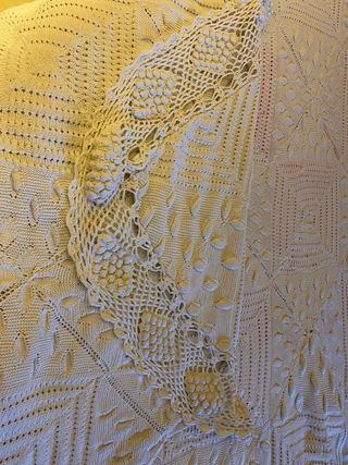 Colcha Ganchillo/Crochet Hecha a Mano Vintage