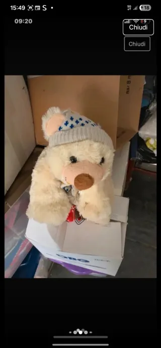 Peluche Orsetto con vestitino a quadri